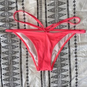 PINK strappy bikini bottoms - size S
